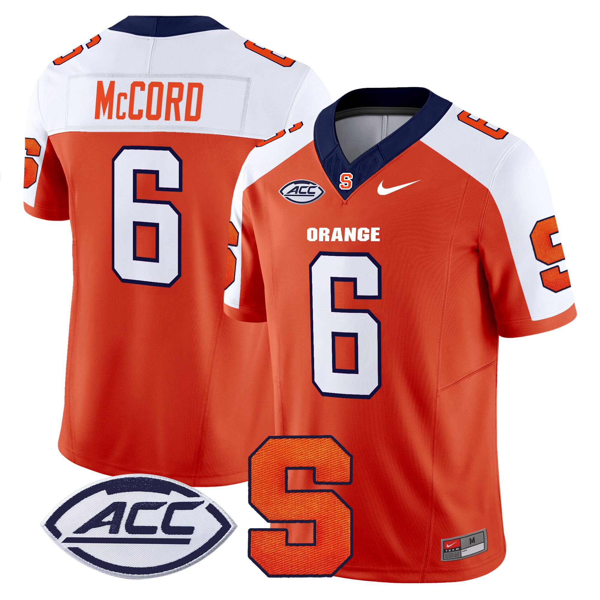 Men Syracuse Orange #6 Mccord Orange Nike 2024 Vapor Limited NCAA Jersey